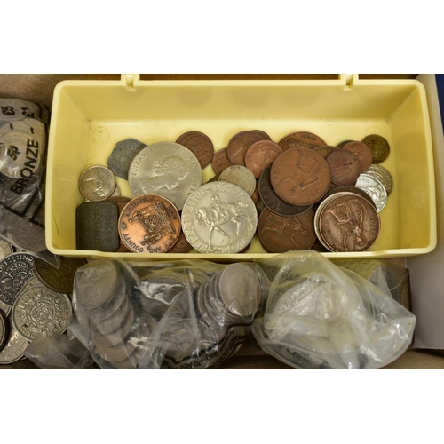 74 - A SELECTION OF COINS, majority old currency to include an Elizabeth II 1977 commemorative coin, two ... 