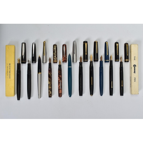 77 - A SELECTION OF PENS, to include a Conway pen with marble effect casing, a Waterman's pen with marble... 