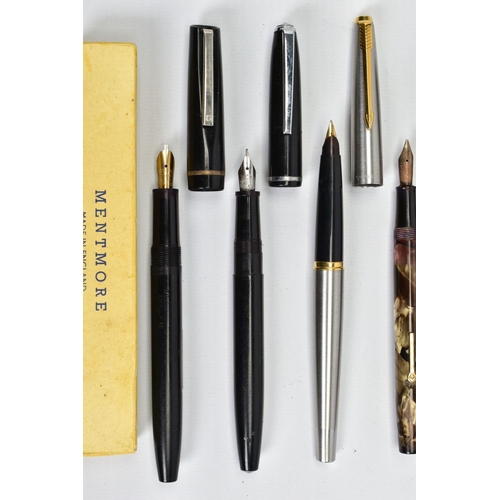 77 - A SELECTION OF PENS, to include a Conway pen with marble effect casing, a Waterman's pen with marble... 