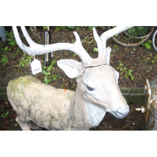 1023 - A COMPOSITE GARDEN FIGURE OF A STAG, height 112cm