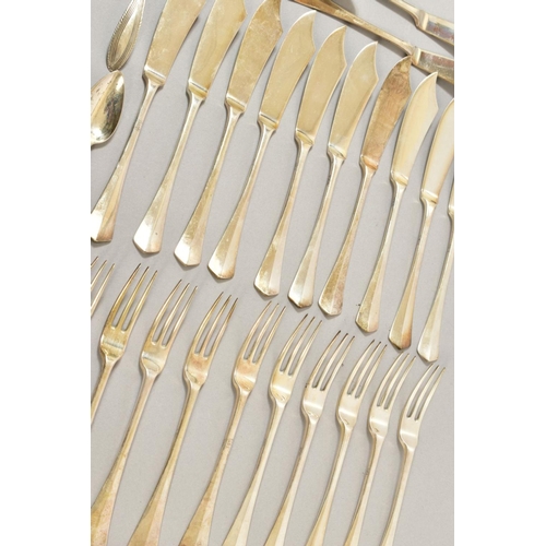 108 - A SET OF TWELVE MID 20TH CENTURY DUTCH SILVER FISH EATERS, circa 1942, approximate weight 814 grams ... 