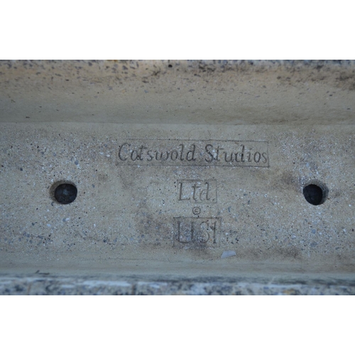 1033 - THREE MATCHING RECTANGULAR BRICK EFFECT COTSWOLD STUDIO PLANTERS, engraved 'Cotswold Studio Ltd', wi... 