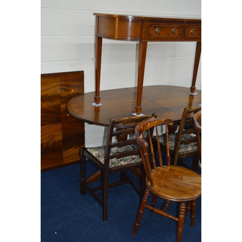 1238 - A MODERN MAHOGANY TWIN PEDESTAL TABLE, an additional leaf, together with a sideboard and six various... 