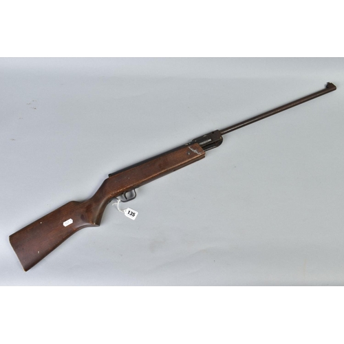 135 - A .22'' HUNGARIAN AIR RIFLE bearing serial numbers 14363 & 16527, it is missing it's rear sight and ... 