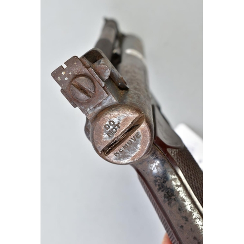 137 - A .177 WEBLEY & SCOTT PREMIER AIR PISTOL batch number 461, it has an overall worn and rusted appeara... 