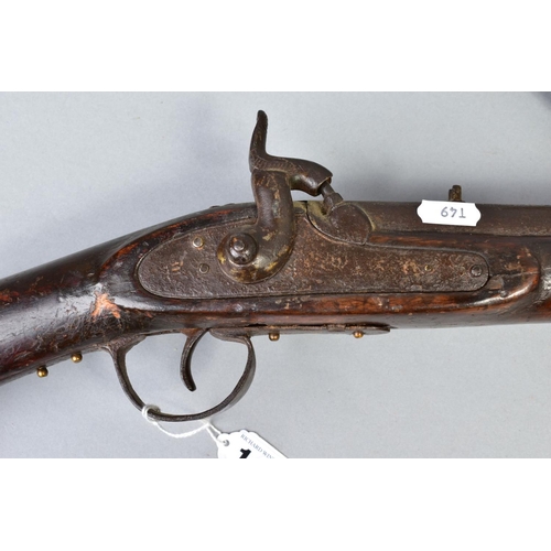 140 - A NATIVE COPY OF THE TWO BAND P53 ENFIELD, it's barrel is approximately 36 3/4'' long and appears sm... 