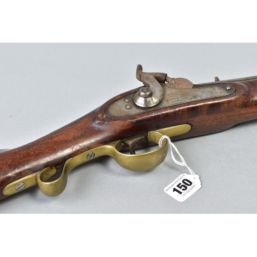 150 - A 10 BORE PERCUSSION CARBINE made for the East India Company, it is fitted with a 26'' smooth bore b... 