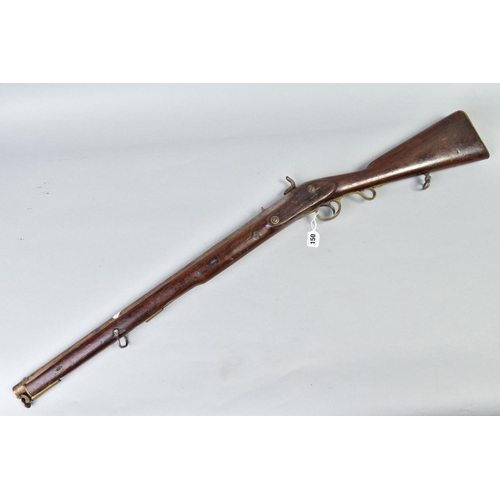 150 - A 10 BORE PERCUSSION CARBINE made for the East India Company, it is fitted with a 26'' smooth bore b... 