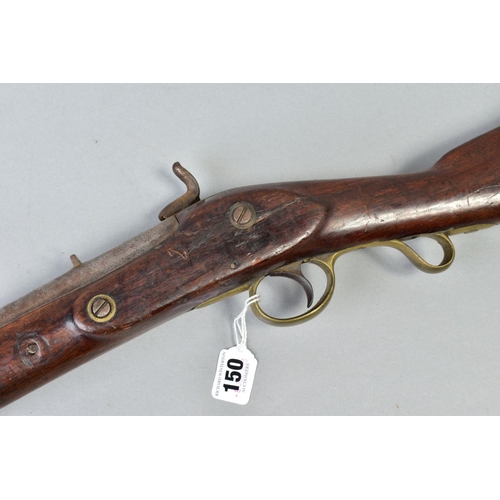 150 - A 10 BORE PERCUSSION CARBINE made for the East India Company, it is fitted with a 26'' smooth bore b... 