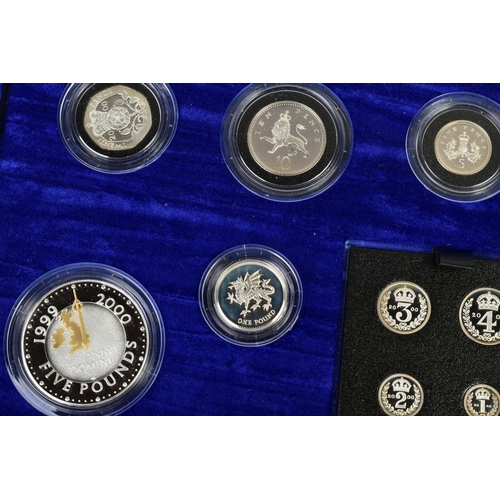 153 - A MILLENIUM UK SILVER SET comprising thirteen coin set, five pound to maundy penny, with certificate... 