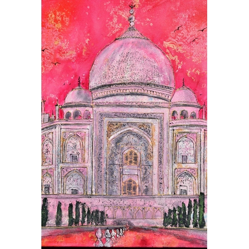 315 - KATHARINE DOVE (BRITISH CONTEMPORARY) 'PINK TAJ' a colourful study of The Taj Mahal, signed bottom r... 