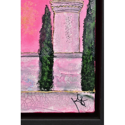 315 - KATHARINE DOVE (BRITISH CONTEMPORARY) 'PINK TAJ' a colourful study of The Taj Mahal, signed bottom r... 