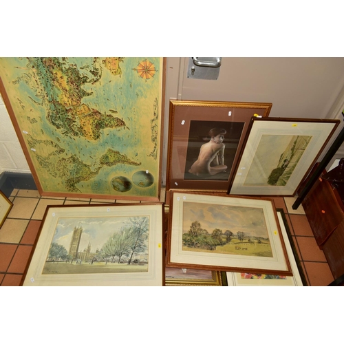 335 - PAINTINGS AND DRY POINT ETCHING, to include 'Clay-Next-The-Sea, Norfolk' by James Priddey, signed an... 