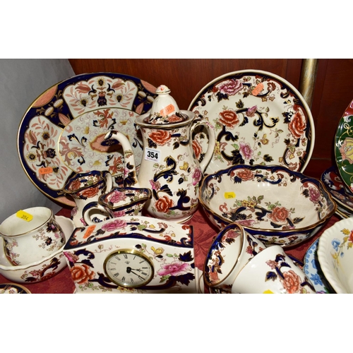 354 - MASONS 'MANDALAY' DINNER AND TEA WARES to include four tea cups and saucers, footed bowl, coffee pot... 