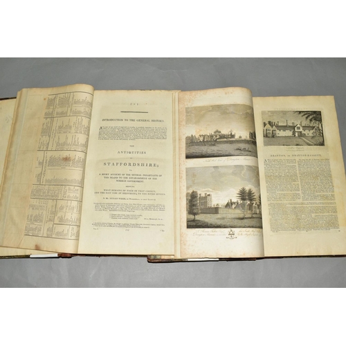 357 - SHAW, REV. STEBBING, The History and Antiquities of Staffordshire, pub. J. Nichols, 1798 and 1801, t... 