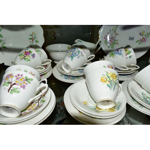 366 - ROYAL ALBERT 'FLOWER OF THE MONTH' TEAWARES comprising of twelve tea cups and saucers, twelve tea pl... 