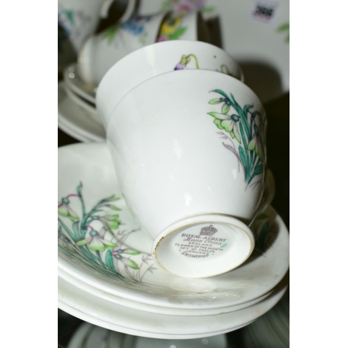 366 - ROYAL ALBERT 'FLOWER OF THE MONTH' TEAWARES comprising of twelve tea cups and saucers, twelve tea pl... 