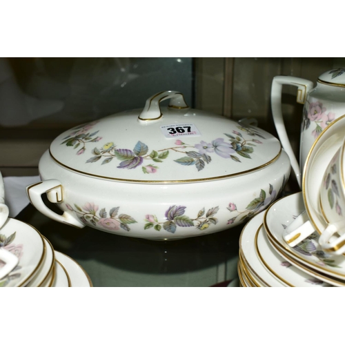 367 - ROYAL WORCESTER 'JUNE GARLAND' PART DINNER/TEA WARES, to include tureen, hot water jug, various plat... 