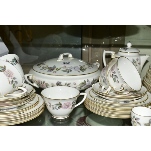 367 - ROYAL WORCESTER 'JUNE GARLAND' PART DINNER/TEA WARES, to include tureen, hot water jug, various plat... 