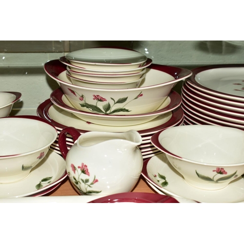 369 - WEDGWOOD 'MAYFIELD' DINNER SERVICE to include treens and covers, gravy boats on stands, plates, bowl... 