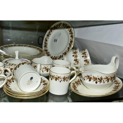 373 - A WEDGWOOD 'AUTUMN VINE' TEA, COFFEE AND PART DINNER SERVICE to include tea pot, tea cups and saucer... 