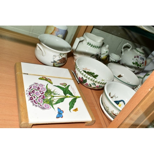 376 - PORTMEIRION 'BOTANIC GARDEN' TEA WARES, to include tea pot, one bowl, cup, three tea cups, seven sau... 