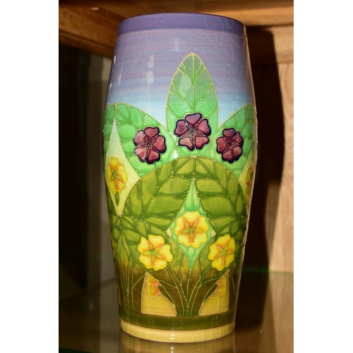 388 - A SALLY/TUFFIN FOR DENNIS CHINA WORKS VASE, Primroses pattern, signed 'S T.des' 'no7' to base with D... 