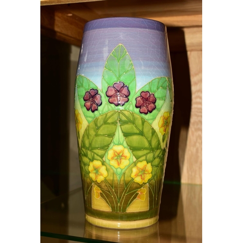 388 - A SALLY/TUFFIN FOR DENNIS CHINA WORKS VASE, Primroses pattern, signed 'S T.des' 'no7' to base with D... 