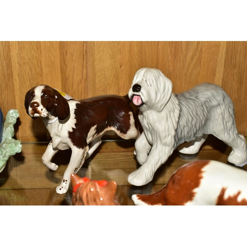 391 - FOUR BESWICK DOGS, 'Yorkshire Terrier' No1944, 'King Charles Spaniel', 'Blenheim' No 2107A, gloss, '... 