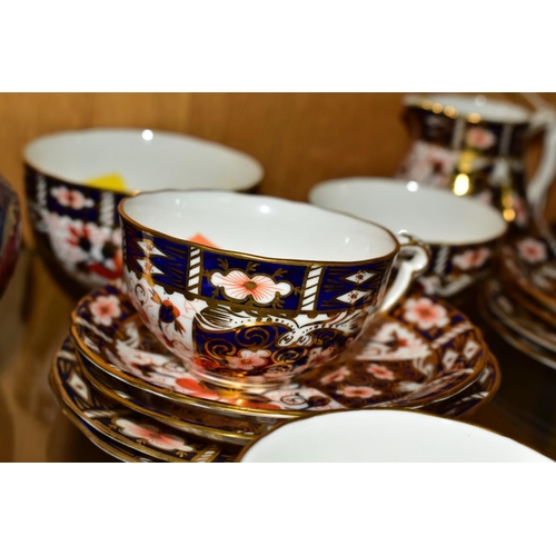 396 - ROYAL CROWN DERBY MATCHED IMARI TEAWARES '2451' PATTERN, comprising milk jug, sugar bowl, six teacup... 