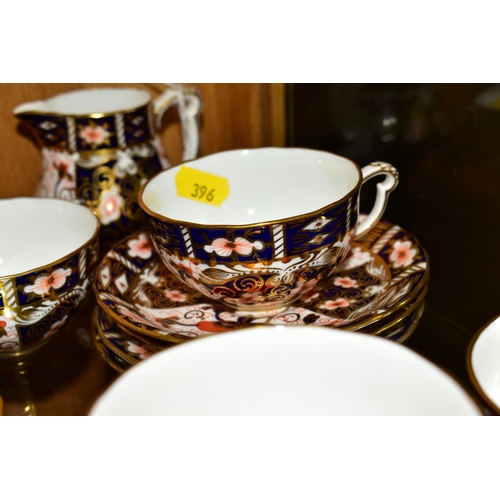 396 - ROYAL CROWN DERBY MATCHED IMARI TEAWARES '2451' PATTERN, comprising milk jug, sugar bowl, six teacup... 