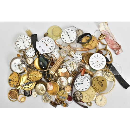 4 - A BAG CONTAINING VARIOUS MISCELLANEOUS ITEMS, to include a quantity of pocket watch and wristwatch g... 