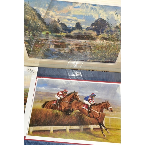 405 - FOUR LIMITED EDITION PRINTS comprising 'Cheltenham' by Graham Isom, 'St Andrews 14th' by Peter Munro... 