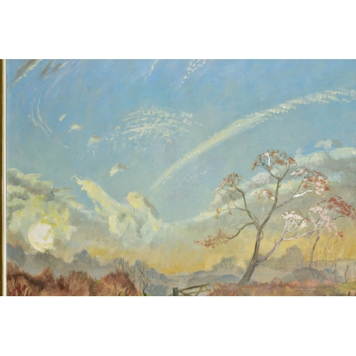 418 - SIR CHARLES WHEELER P.R.A. (1892-1974), a landscape with clouds against a blue sky, initialled and d... 