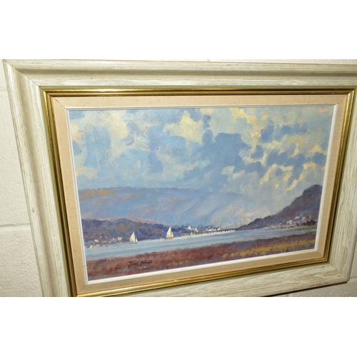 422 - JOHN NEALE (BRITISH CONTEMPORARY) 'ON MAWDDACH ESTUARY', an impressionist view of a Welsh scene, sai... 