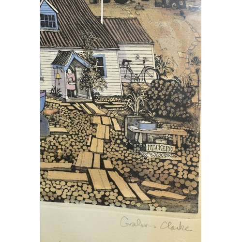 430 - GRAHAM CLARKE (BRITISH 1941) 'TURNIP COURT' AND 'HADDOCKS END', two limited edition aquatint etching... 