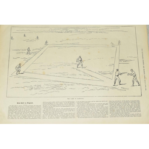 437 - BASEBALL INTEREST...., two pages from The Illustrated Sporting And Dramatic New, July 18 1874, page ... 