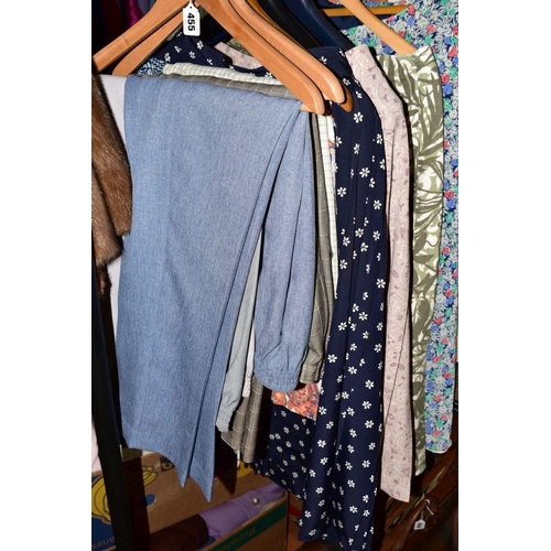 455 - A LARGE COLLECTION OF LADIES WEAR, to include knitwear, skirts, trousers, etc, in sizes 14, 16 and 1... 