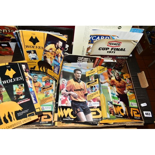 463 - A QUANTITY OF WOLVERHAMPTON WANDERERS PROGRAMMES AND MEMORABILIA, majority are Wolves home programme... 