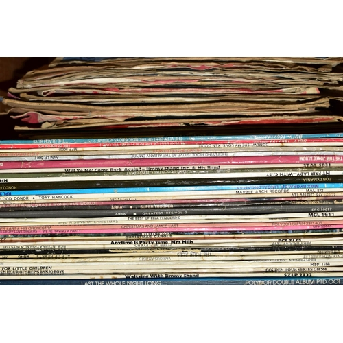 484 - A BOX OF SINGLES RECORDS AND A BOX OF L.P'S, artists include The Rolling Stones, Manfred Mann, Nat K... 