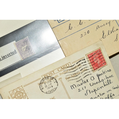 490 - A SMALL BOX CONTAINING MALTA COVERS, various interesting stamps and other collectables