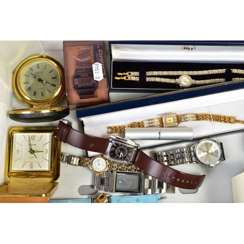 50 - A SELECTION OF MAINLY WATCHES, to include a pair of 9ct white gold cubic zirconia stud earrings, wit... 