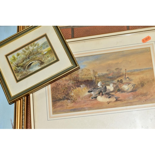 507 - PAINTINGS AND PRINTS comprising Charles Henry Weigall (1794-1877) Wildfowl in a landscape setting, s... 