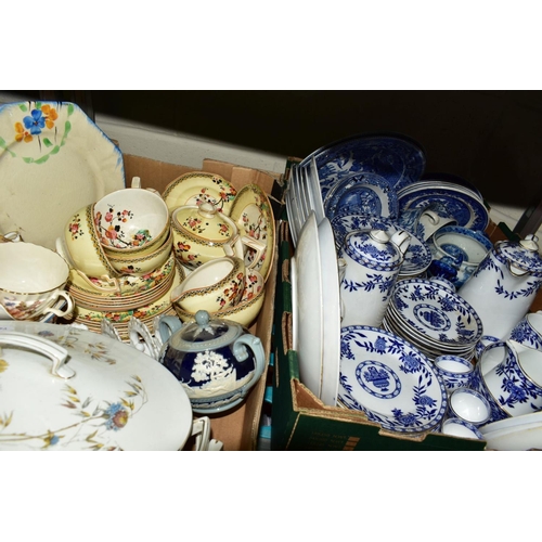 531 - FIVE BOXES AND LOOSE CERAMICS, to include Royal Albert 3599 pattern teawares, Carslile Ware Royal Do... 