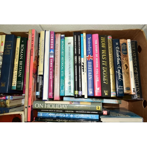 542 - SEVEN BOXES OF BOOKS, including gardening, history, maritime and travel interest, together with a sm... 