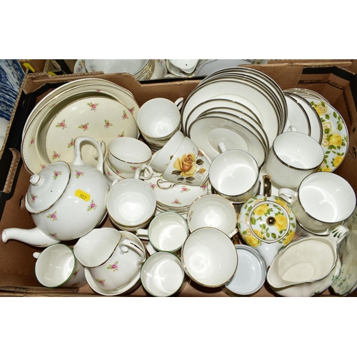 557 - SIX BOXES OF TEA/DINNER WARES, to include Spode 'Italian' (23), Palissy 'Avon Scenes' (over 80 piece... 