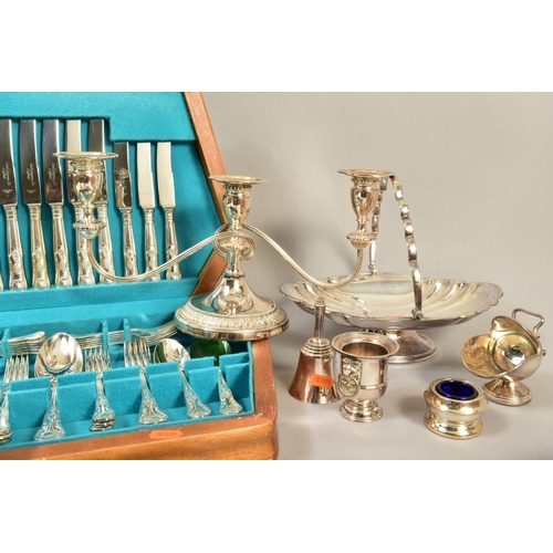 106 - A GROUP OF SILVER PLATE etc, including a Thomas Russell & Sons of Liverpool gold plated pocket watch... 