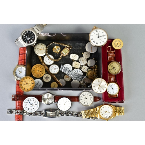 116 - A COLLECTION OF WATCHES AND WATCH PARTS, to include mostly wristwatches with quartz movements, toget... 