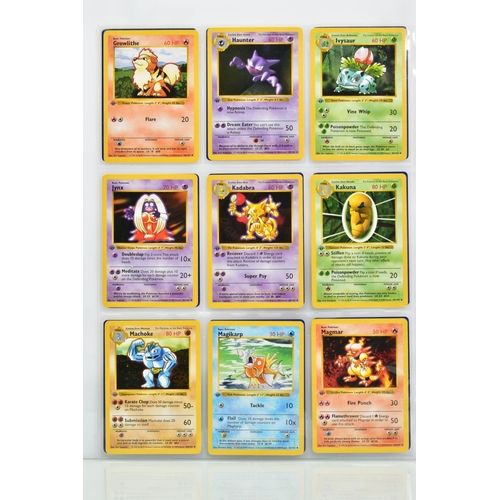 1600 - COMPLETE FIRST EDITION SHADOWLESS POKEMON CARDS BASE SET, complete set of one hundred and two cards,... 