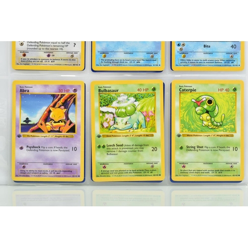 1600 - COMPLETE FIRST EDITION SHADOWLESS POKEMON CARDS BASE SET, complete set of one hundred and two cards,... 